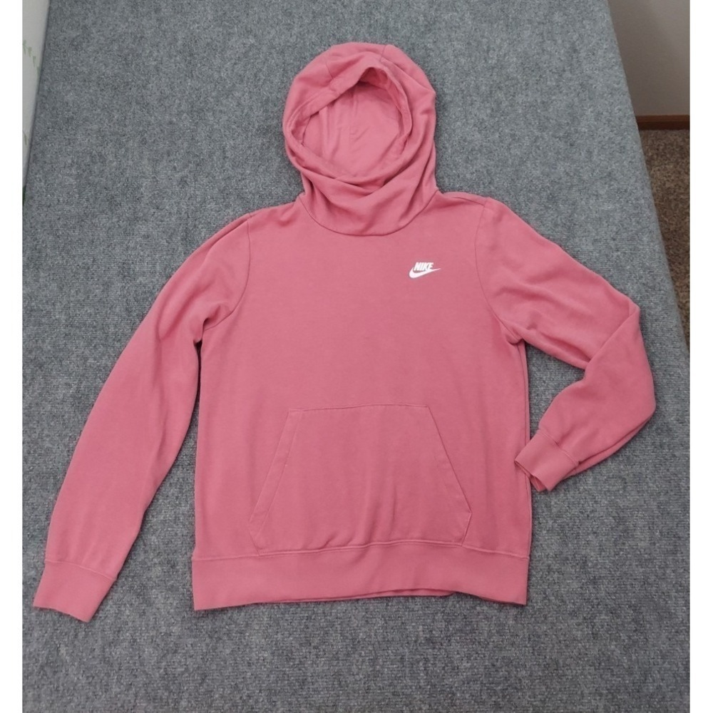 Nike Sportswear Club Hoodie Womens Medium Pink Fleece Kangaroo Pocket